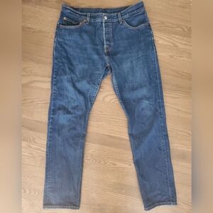 Levi's 501 Women's Jeans Flash Flood dark blue style # 34218426 size 32 cotton